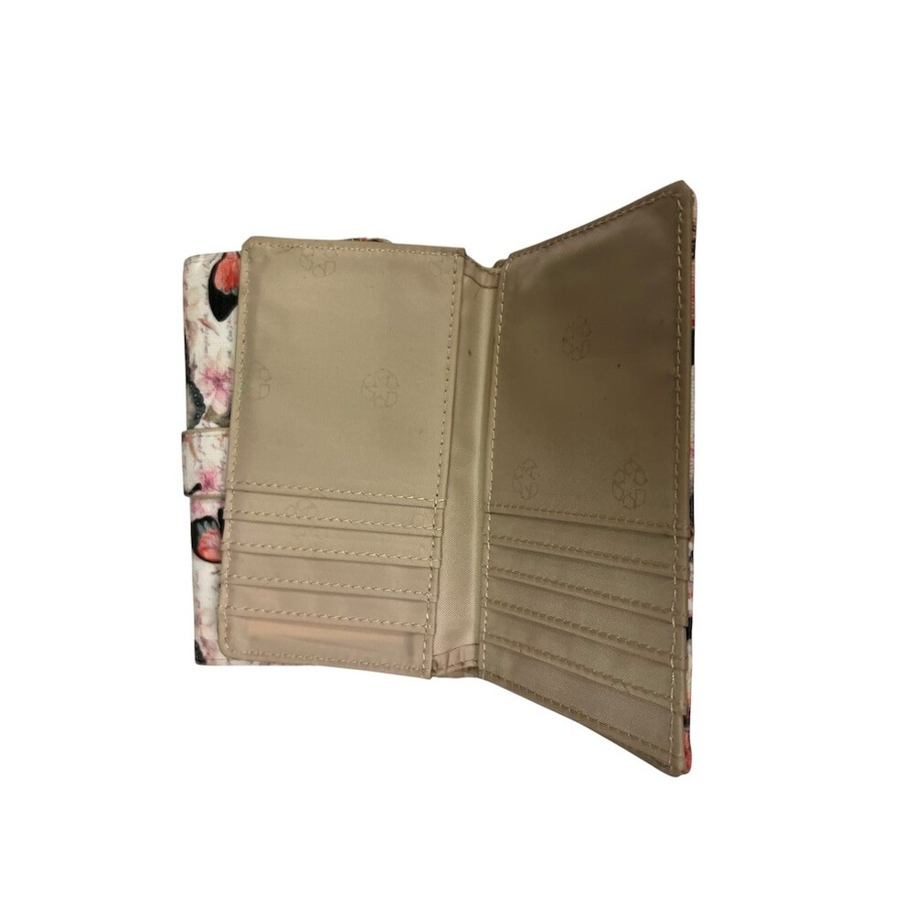 Safe Keeper Wallet Womens Multicolor Butterfly Print Snap Closure - Picture 4 of 5
